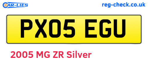 PX05EGU are the vehicle registration plates.