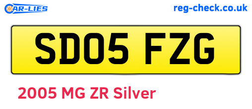 SD05FZG are the vehicle registration plates.
