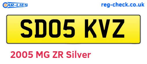 SD05KVZ are the vehicle registration plates.