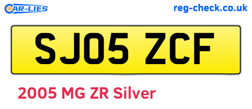 SJ05ZCF are the vehicle registration plates.