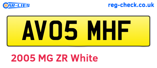 AV05MHF are the vehicle registration plates.