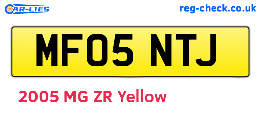 MF05NTJ are the vehicle registration plates.