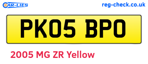 PK05BPO are the vehicle registration plates.