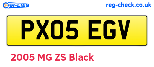 PX05EGV are the vehicle registration plates.