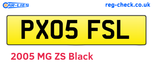 PX05FSL are the vehicle registration plates.