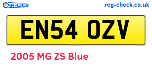 EN54OZV are the vehicle registration plates.