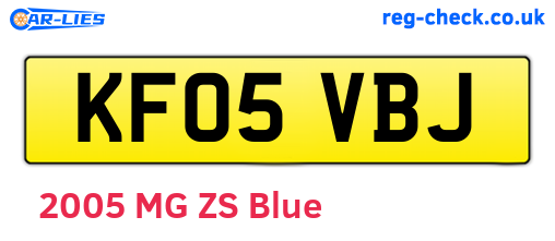 KF05VBJ are the vehicle registration plates.