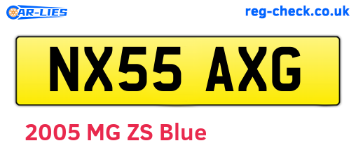 NX55AXG are the vehicle registration plates.