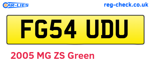 FG54UDU are the vehicle registration plates.