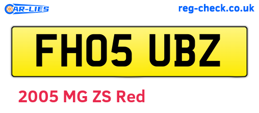 FH05UBZ are the vehicle registration plates.