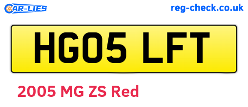 HG05LFT are the vehicle registration plates.