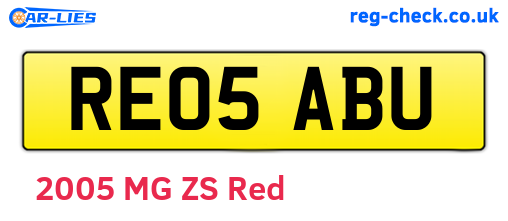 RE05ABU are the vehicle registration plates.