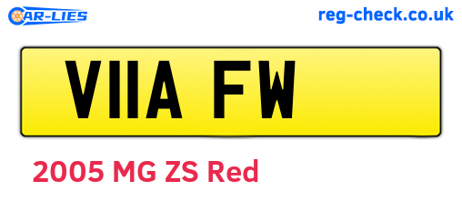 V11AFW are the vehicle registration plates.