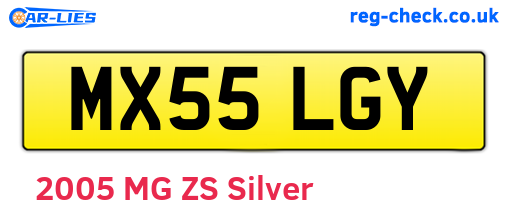 MX55LGY are the vehicle registration plates.
