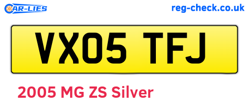 VX05TFJ are the vehicle registration plates.