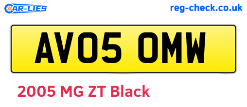 AV05OMW are the vehicle registration plates.