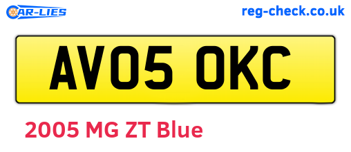 AV05OKC are the vehicle registration plates.