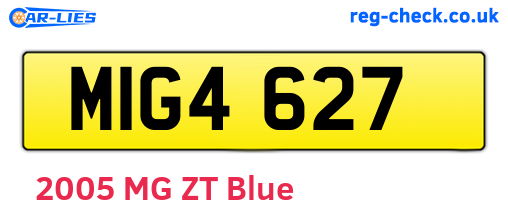 MIG4627 are the vehicle registration plates.