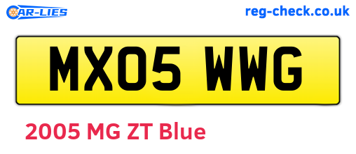 MX05WWG are the vehicle registration plates.