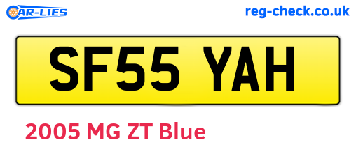 SF55YAH are the vehicle registration plates.