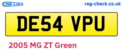 DE54VPU are the vehicle registration plates.