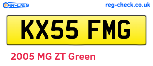 KX55FMG are the vehicle registration plates.
