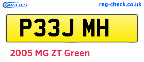 P33JMH are the vehicle registration plates.