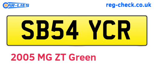 SB54YCR are the vehicle registration plates.