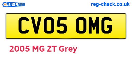 CV05OMG are the vehicle registration plates.