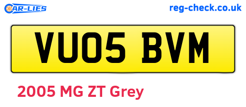 VU05BVM are the vehicle registration plates.