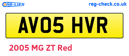 AV05HVR are the vehicle registration plates.