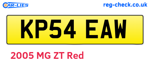 KP54EAW are the vehicle registration plates.