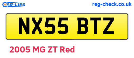NX55BTZ are the vehicle registration plates.