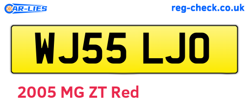 WJ55LJO are the vehicle registration plates.