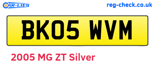 BK05WVM are the vehicle registration plates.
