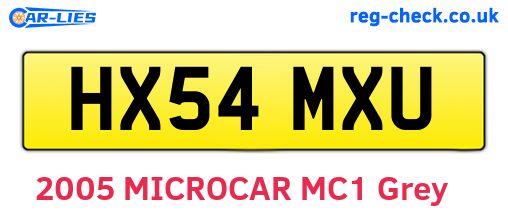 HX54MXU are the vehicle registration plates.