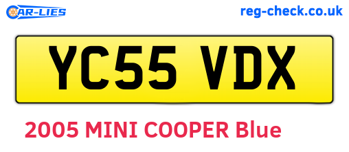 YC55VDX are the vehicle registration plates.