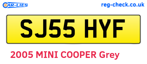 SJ55HYF are the vehicle registration plates.