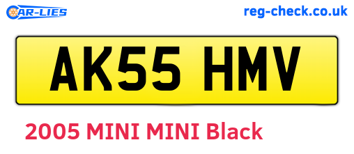 AK55HMV are the vehicle registration plates.