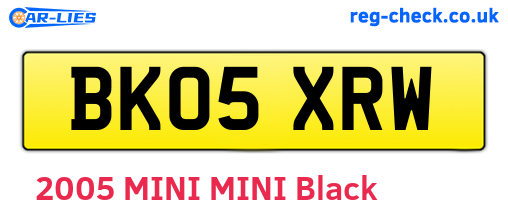 BK05XRW are the vehicle registration plates.