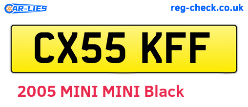 CX55KFF are the vehicle registration plates.