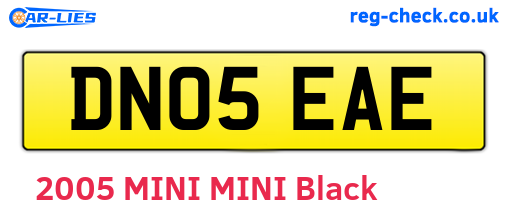 DN05EAE are the vehicle registration plates.