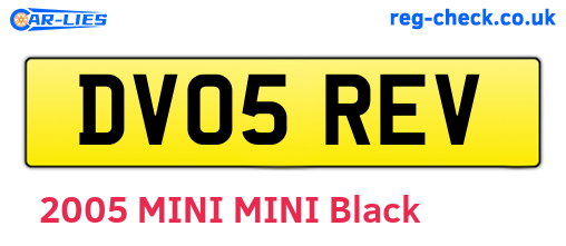 DV05REV are the vehicle registration plates.
