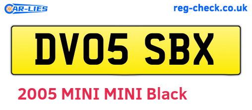 DV05SBX are the vehicle registration plates.