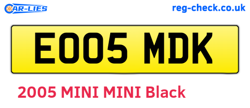 EO05MDK are the vehicle registration plates.