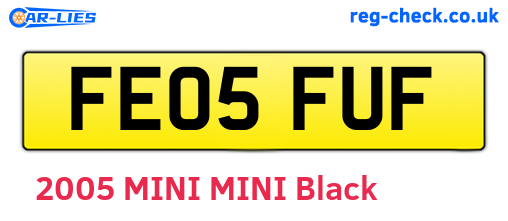 FE05FUF are the vehicle registration plates.