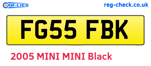 FG55FBK are the vehicle registration plates.
