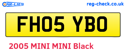 FH05YBO are the vehicle registration plates.