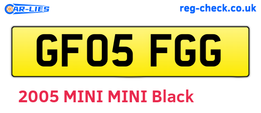 GF05FGG are the vehicle registration plates.