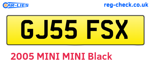 GJ55FSX are the vehicle registration plates.